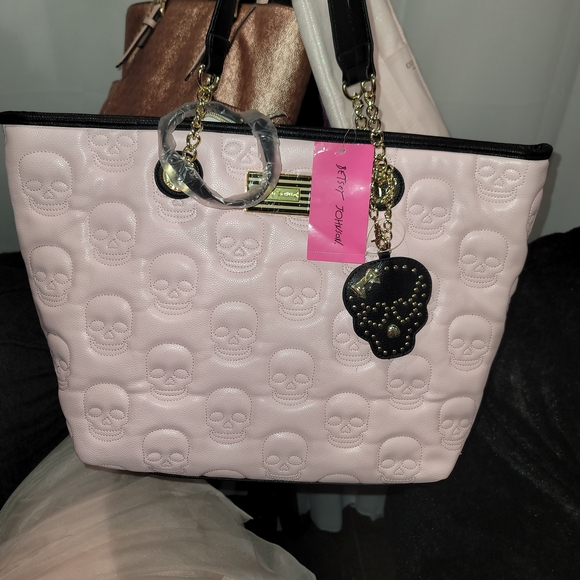 Pink Skull Embossed Tote Bag - Picture 1 of 5